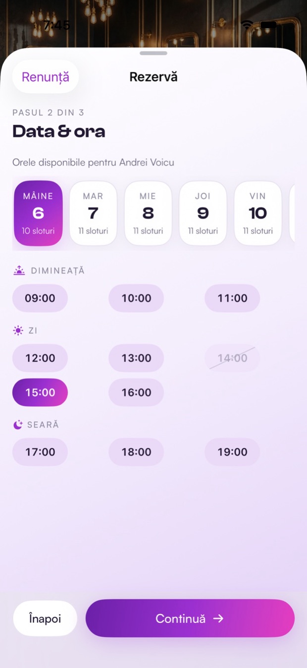 Ecranul de programare zumibo